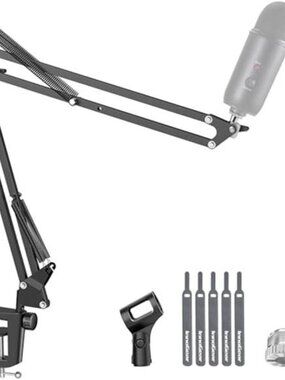 Boom Arm Microphone Mic Stand for Blue Yeti HyperX QuadCast SoloCast Snowball